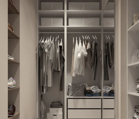 Floor to ceiling custom wardrobe maximizing bedroom storage space
