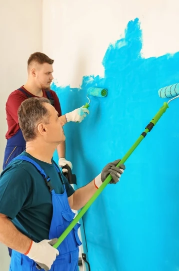 Interior wall painting in Dubai featuring smooth finishes for a modern residential bathroom