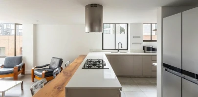 Modern kitchen interior fit-out and residential renovation services in Dubai