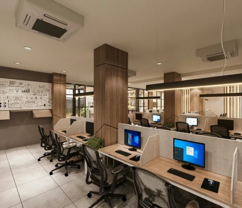 Modern office workstation design created for productivity and comfort in Dubai