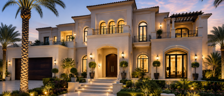 Luxury modern Dubai villa exterior