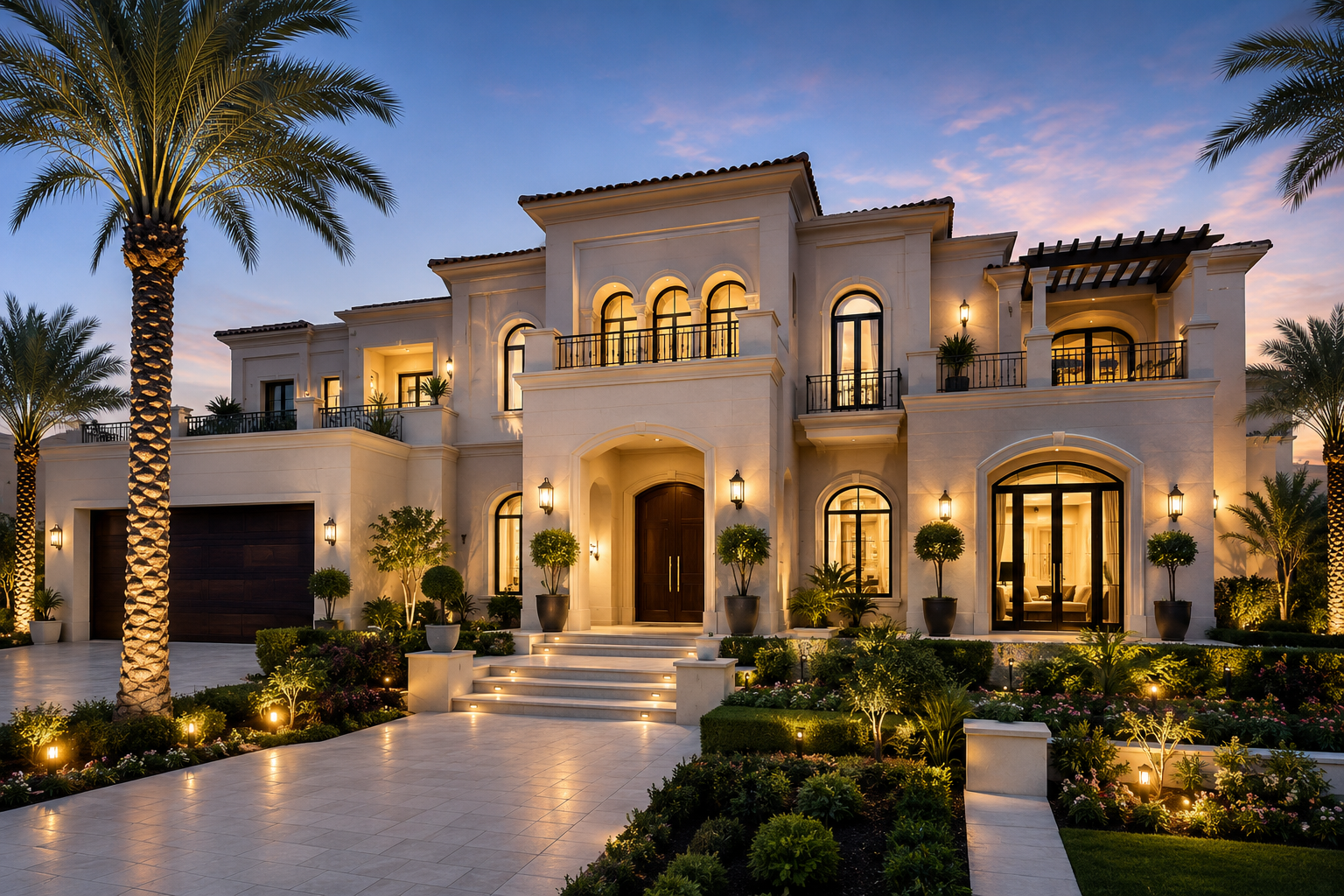 Luxury modern Dubai villa exterior