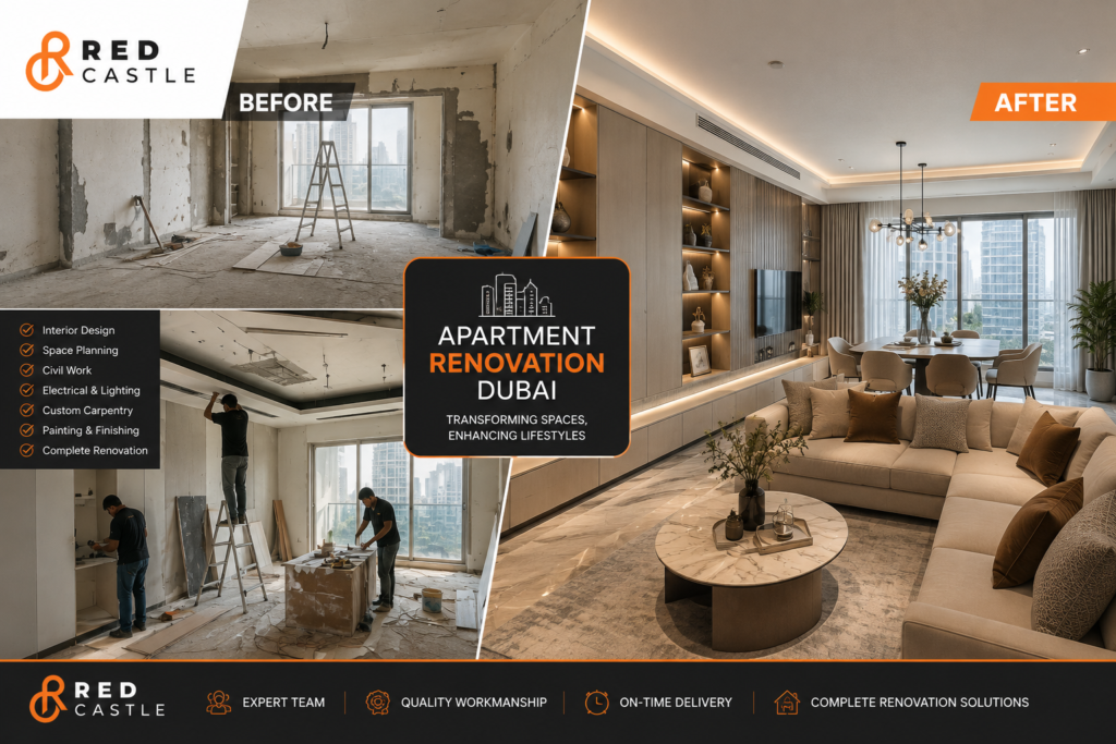Apartment Renovation Dubai by Red Castle Interior